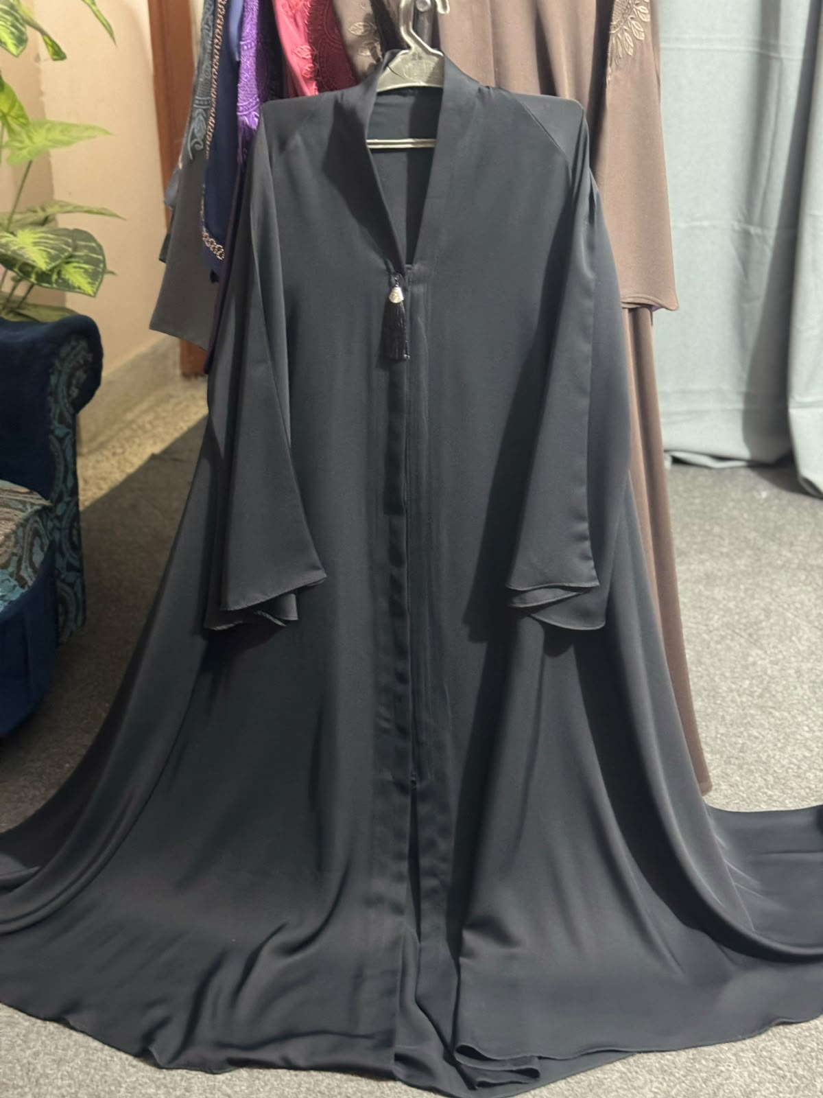 Premium Nida Black Umbrella Sleeve Abaya
