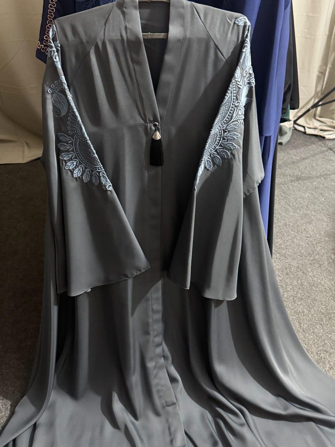 Premium Nida Embroidered Abaya (Bell Sleeves)